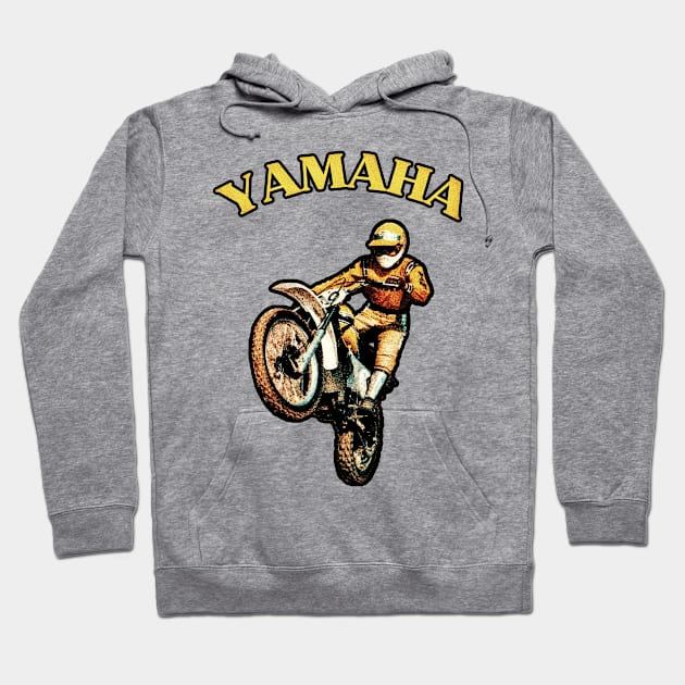 Vintage Motocross Yamaha Hoodie by TommySniderArt